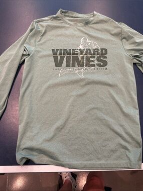Vineyard Vines Sage Green Long Sleeve Logo Tee